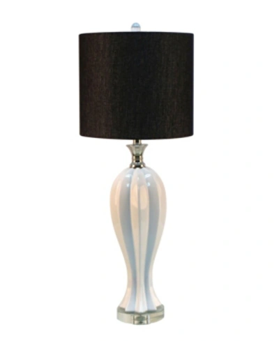 Jeco Ceramic Table Lamp With Crystal Base In White