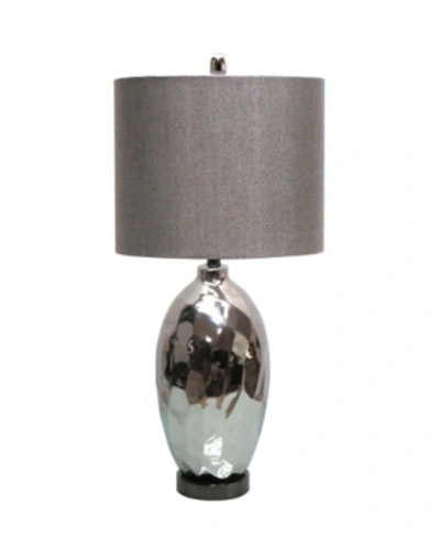 Jeco Ceramic Table Lamp With Metal Base In Brown