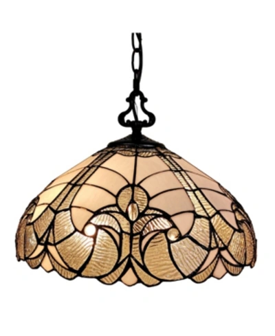 Amora Lighting Tiffany Style Hanging Lamp In White