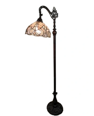 Amora Lighting Tiffany-style Reading Floor Lamp In White