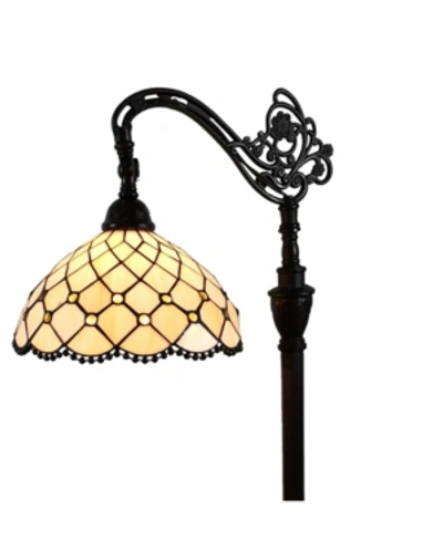 Amora Lighting Tiffany Style Jewel Reading Lamp In White