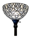 Amora Lighting Tiffany Style Torchiere Floor Lamp In White