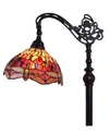 Amora Lighting Tiffany Style Dragonfly Reading Floor Lamp In Multi
