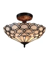 Amora Lighting Tiffany Style Pendant Lamp In White
