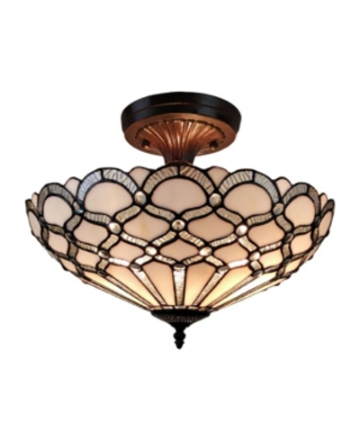 Amora Lighting Tiffany Style Pendant Lamp In White