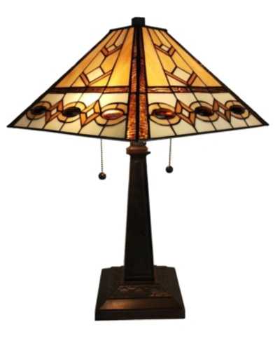 Amora Lighting Tiffany Style Mission Table Lamp In Multi