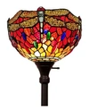 AMORA LIGHTING TIFFANY STYLE DRAGONFLY TORCHIERE FLOOR LAMP