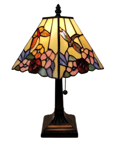 Amora Lighting Tiffany Style Floral Mission Style Table Lamp In Multi