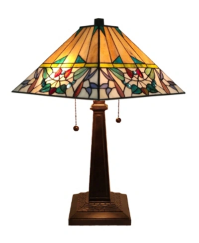 Amora Lighting Tiffany Style Mission Table Lamp In Multi