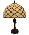 Amora Lighting Tiffany Style Jewel Table Lamp In White