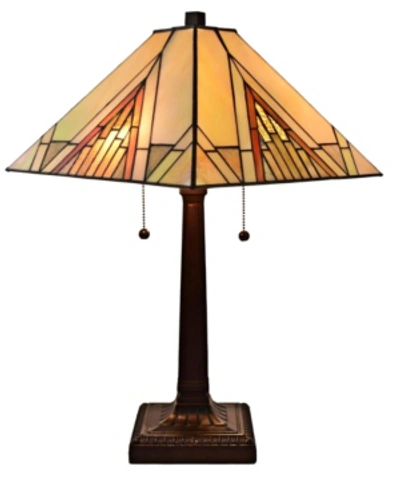 Amora Lighting Tiffany Style Mission Table Lamp In Multi