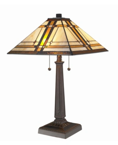 Amora Lighting Tiffany Style Mission Table Lamp In Multi