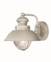 VAXCEL HARWICH BRUSHED NICKEL COASTAL FARMHOUSE BARN OUTDOOR WALL LIGHT