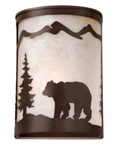 Vaxcel Bozeman 1 Light Rustic Bear Wall Sconce Indoor Or Outdoor In Brown