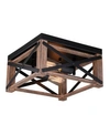 VAXCEL COLTON RUSTIC OAK WOOD AND INDUSTRIAL CAGE CEILING LIGHT