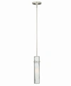 VAXCEL VILO SATIN NICKEL MINI CONTEMPORARY FROSTED OPAL CYLINDER PENDANT LIGHT
