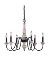 VAXCEL GEORGETOWN WOOD AND FARMHOUSE 6 LIGHT CHANDELIER