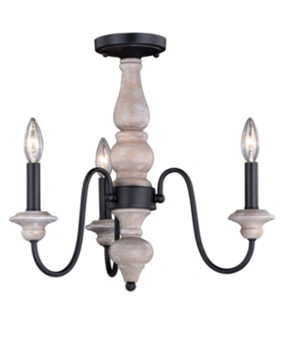 Vaxcel Georgetown Wood And Farmhouse Candle Ceiling Light In Brown