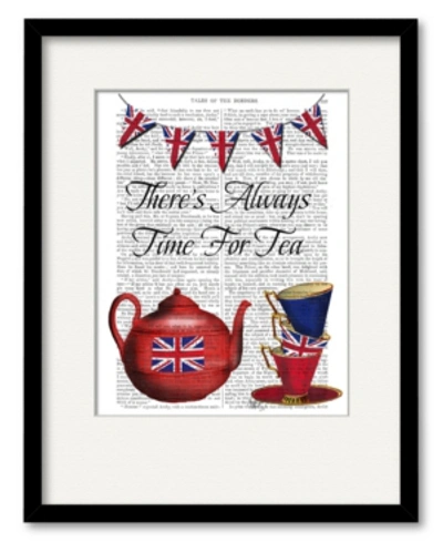 Courtside Market English Tea Party 16" X 20" Framed And Matted Art In Multi