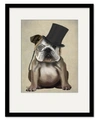 Courtside Market English Bulldog, Formal Hound And Hat 16" X 20" Framed And Matted Art In Multi