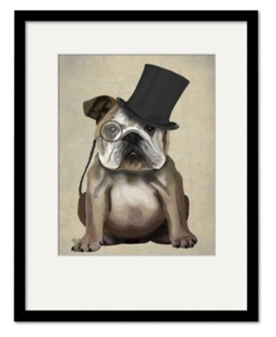 Courtside Market English Bulldog, Formal Hound And Hat 16" X 20" Framed And Matted Art In Multi