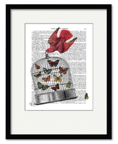 Courtside Market Caged Butterfly 16" X 20" Framed And Matted Art In Multi