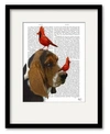 Courtside Market Basset Hound And Birds 16" X 20" Framed And Matted Art In Multi