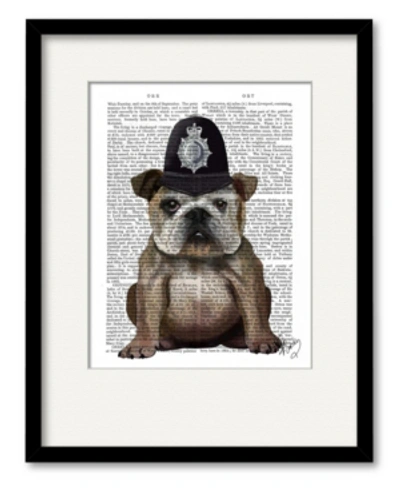 Courtside Market Bulldog Policeman 16" X 20" Framed And Matted Art In Multi