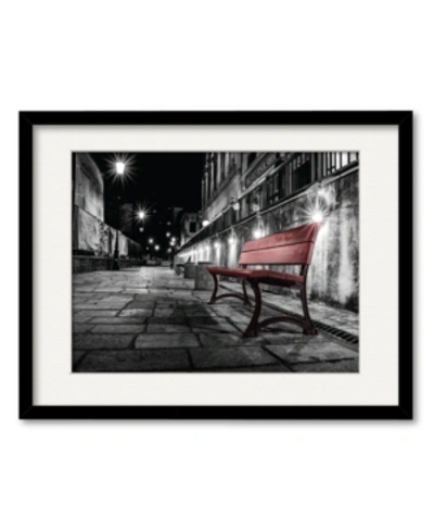 Courtside Market Night Bench 16" X 20" Framed And Matted Art In Multi