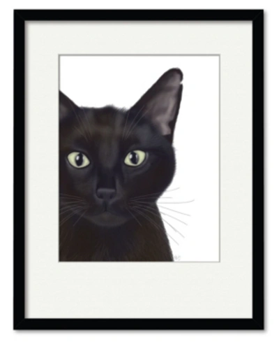Courtside Market Cat, Portrait Of Gus 16" X 20" Framed And Matted Art In Multi
