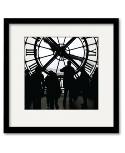 Courtside Market Large Clock 16" X 16" Framed And Matted Art In Multi