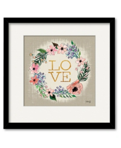 Courtside Market Love Flower Wreath 16" X 16" Framed And Matted Art In Multi