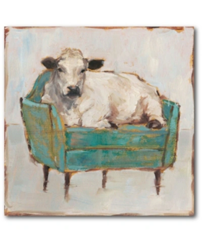 Courtside Market Moo-ving In I 30" X 30" Gallery-wrapped Canvas Wall Art In Multi