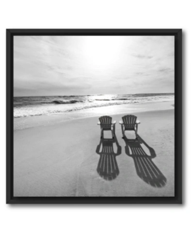 Courtside Market Beach I 16" X 16" Framed And Matted Art In Multi