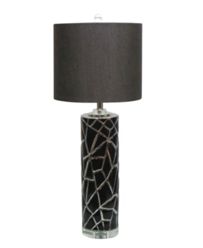 Jeco Ceramic Table Lamp With Crystal Base In Black