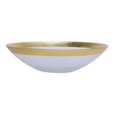 VIETRI RUFOLO GLASS GOLD LARGE BOWL