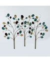 LUXEN HOME TRIPLE CONNECTED METAL TREES WALL DECOR