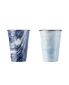 THIRSTYSTONE THIRSTYSTONE BY CAMBRIDGE NAVY AND LIGHT BLUE SWIRL 18 OZ PARTY CUPS