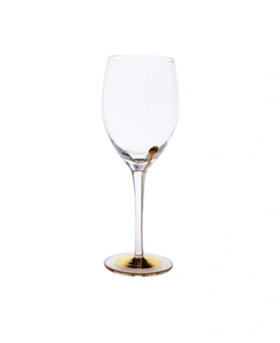 Classic Touch Set Of 6 Water Glasses With Gold Tone Reflection In Clear