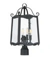 Designer's Fountain Designers Fountain Glenwood 4 Light Outdoor Post Lantern In Black