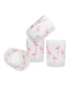 Culver Flamingos Dof Glass 14-ounce Set Of 4 In Pink