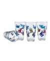 CULVER BUTTERFLIES PINT GLASS 16-OUNCE SET OF 4