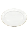 Twig New York Amelie Brushed Gold Rim 14" Oval Platter In White With 24k Gold Rim