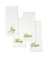 Elrene Holiday Sentiments Napkins, Set Of 4 In Ivory