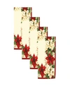 Elrene Red And White Poinsettias Napkin, Set Of 4 In Multi