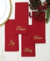 Elrene Holiday Sentiments Napkins, Set Of 4 In Red