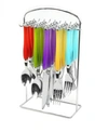 GIBSON HOME SANTORO 20 PIECE FLATWARE SET WITH HANGING RACK