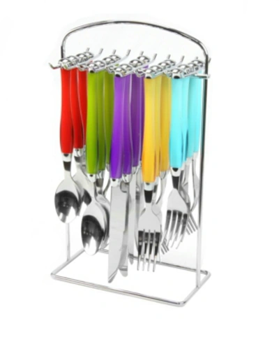 Gibson Home Santoro 20 Piece Flatware Set With Hanging Rack In Multi