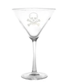 ROLF GLASS SKULL AND CROSS BONES MARTINI 10OZ