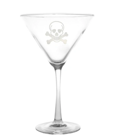 Rolf Glass Skull And Cross Bones Martini 10oz - Set Of 4 Glasses In No Color